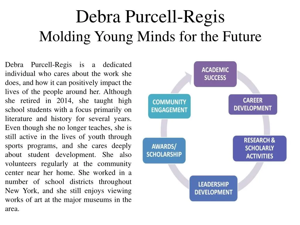 debra purcell regis molding young minds for the future