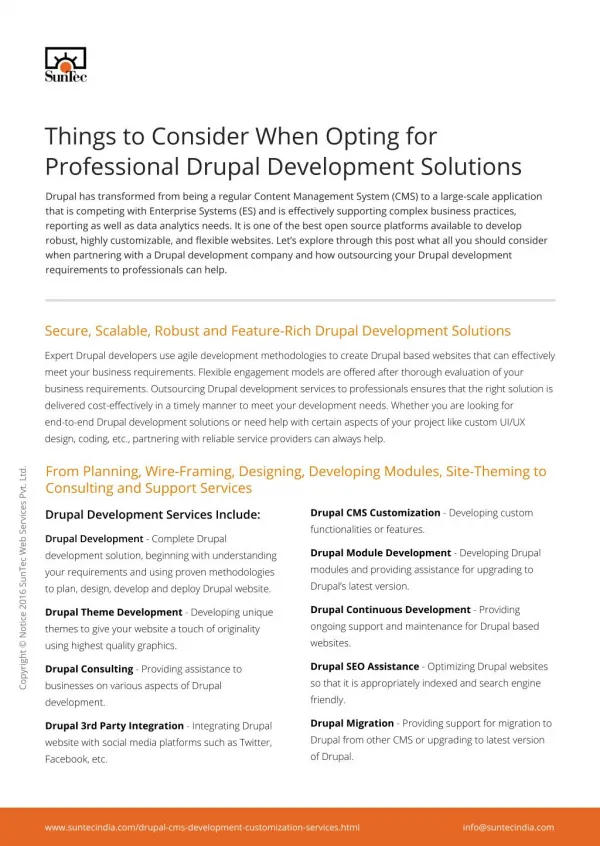 Things to Consider When Opting for Professional Drupal Development Solutions