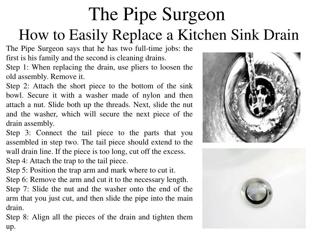 the pipe surgeon how to easily replace a kitchen sink drain
