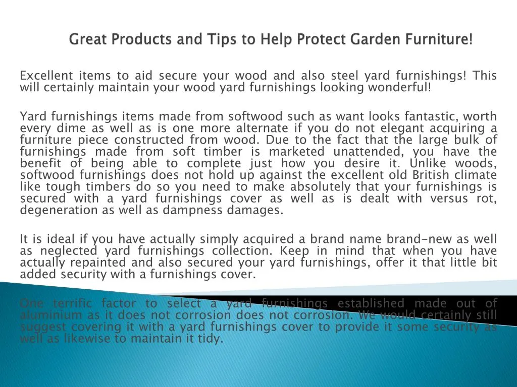 great products and tips to help protect garden furniture