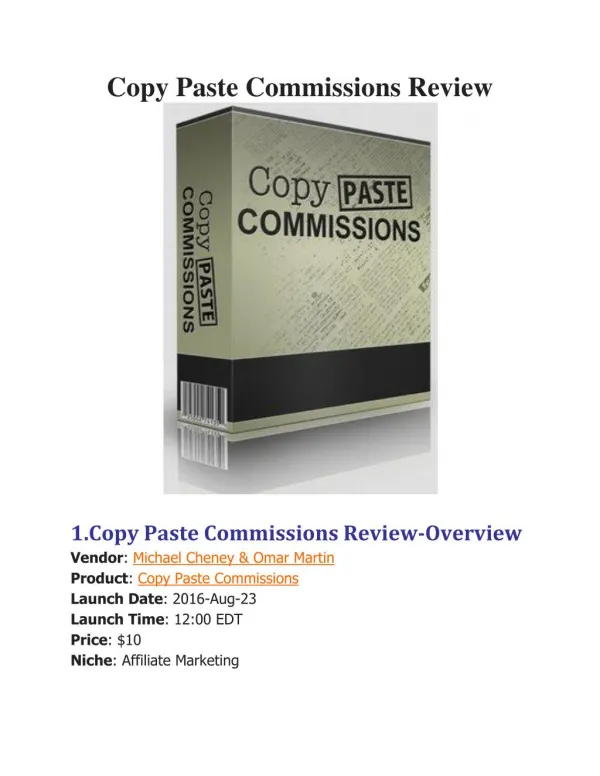 Copy Paste Commissions Review