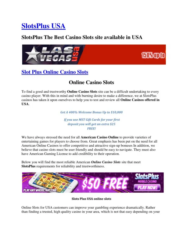 SlotPlus- Best Online Casino Slots Machine and Games in US