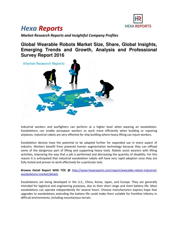 Global Wearable Robots Market Size, Share, Global Insights, Emerging Trends and Growth