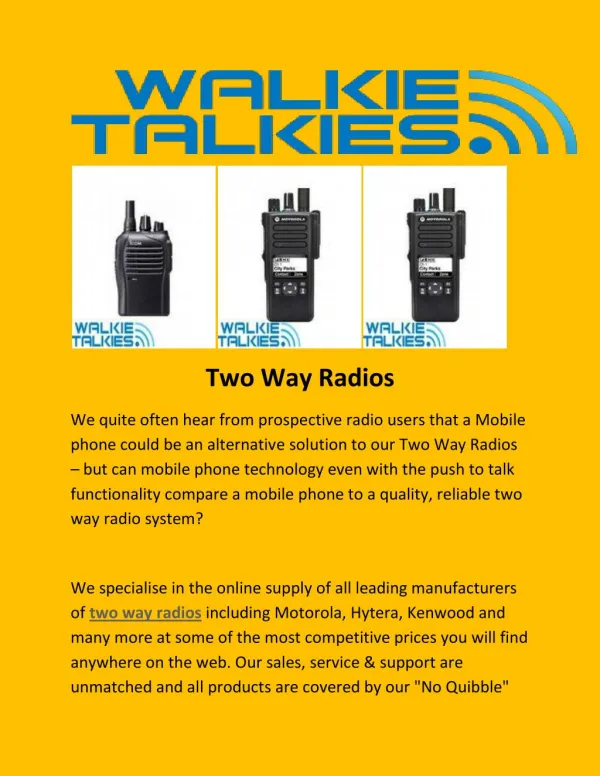 Two Way Radios