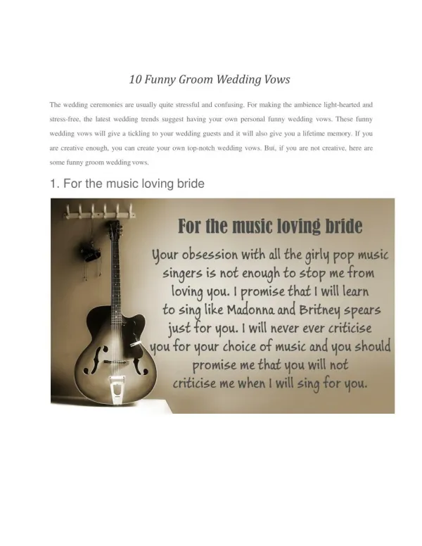 10 Funny Groom Wedding Vows