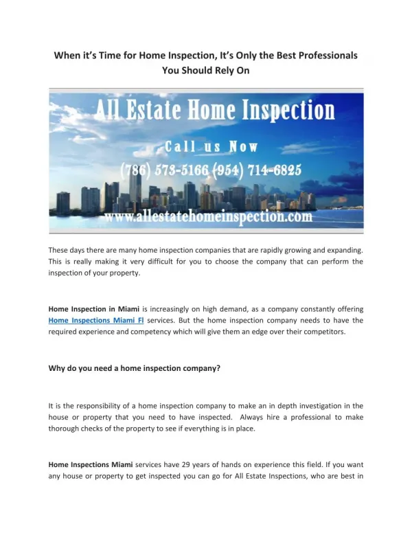 Professional Home Inspections