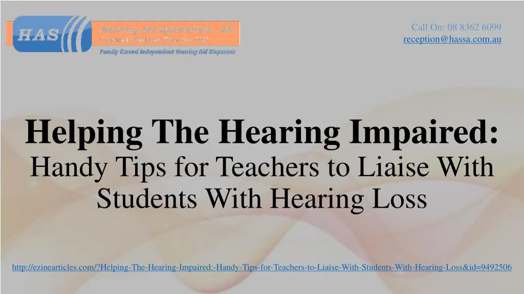 helping the hearing impaired handy tips for teachers to liaise with students with hearing loss