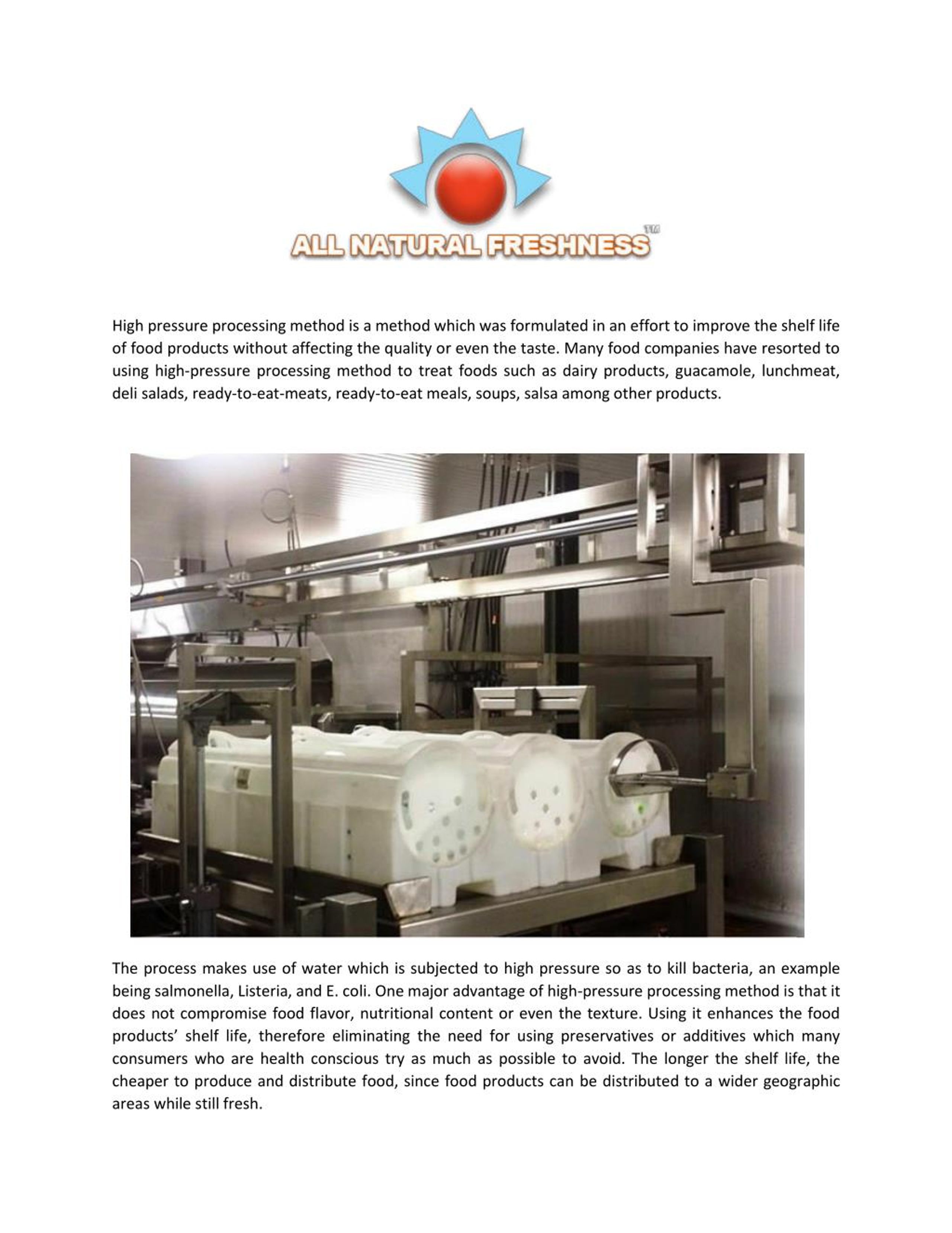 PPT - High Pressure Processing Improves Foods Shelf Life PowerPoint ...