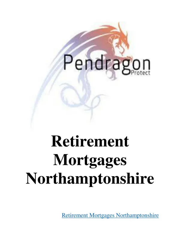 Retirement Mortgages Northamptonshire