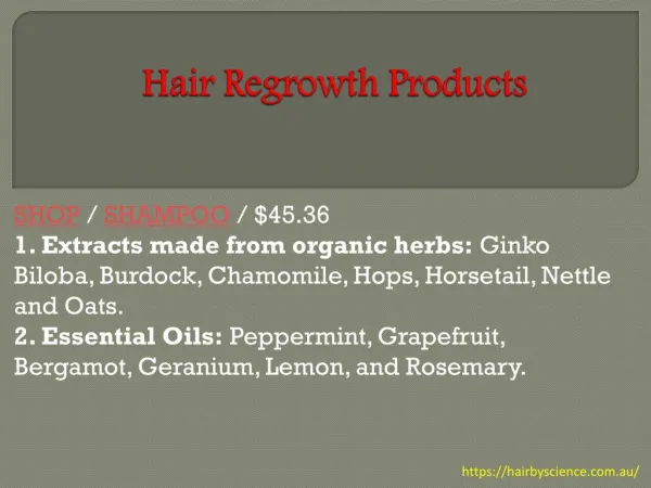 Hair Regrowth Products - hairbyscience.com.au