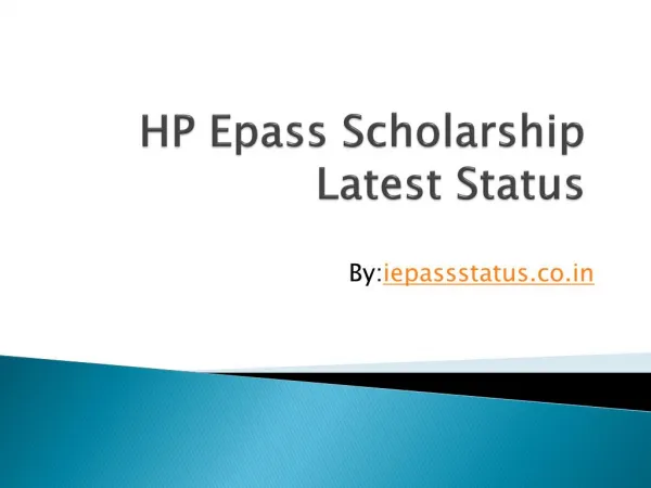 HP epass scholarship status