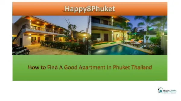 How To Find A Good Apartment - Happy 8 Phuket Apartments Services