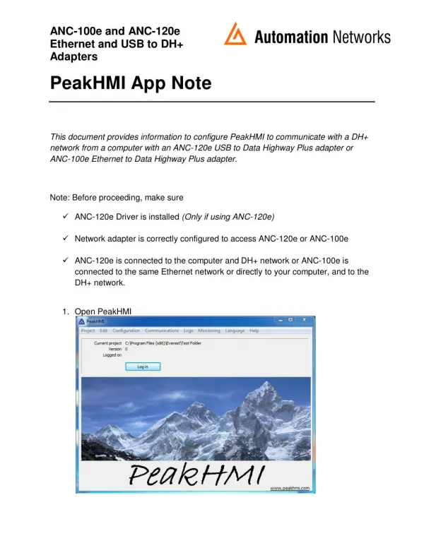 PeakHMI Application Note