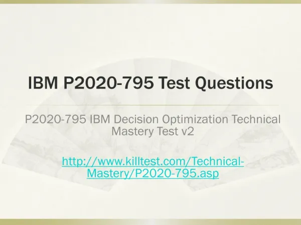 IBM P2020-795 Test Questions Killtest