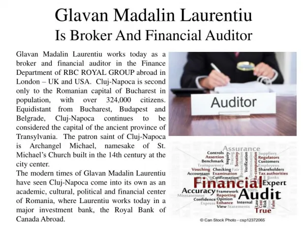 Glavan Madalin Laurentiu Is Broker And Financial Auditor