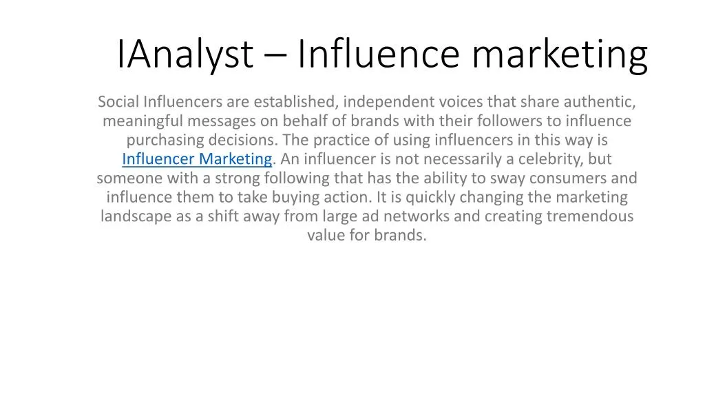 ianalyst influence marketing