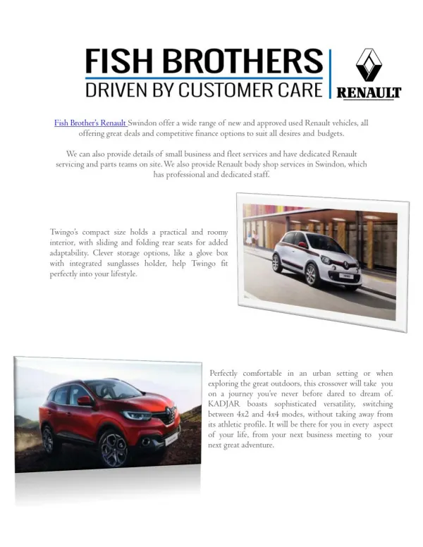 Fish brothers group | Renault cars