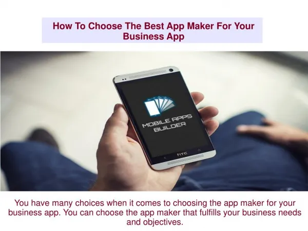 How To Choose The Best App Maker For Your Business App