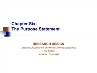 Chapter Six: The Purpose Statement - slide 1