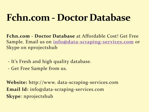 Fchn.com - Doctor Database
