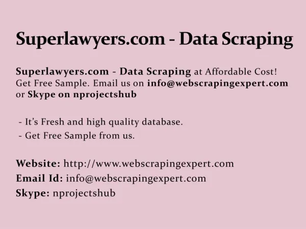 Superlawyers.com - Data Scraping