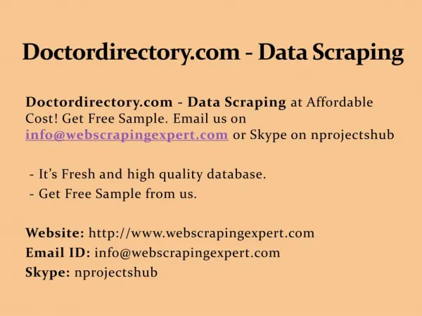 Doctordirectory.com - Data Scraping