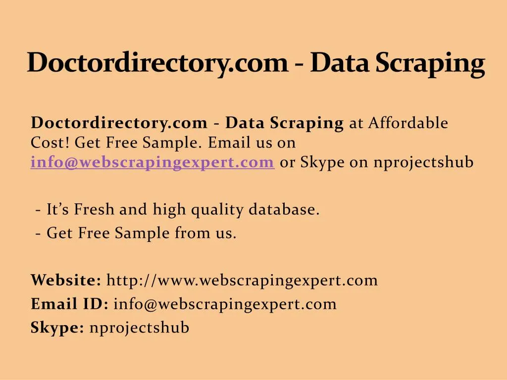 doctordirectory com data scraping