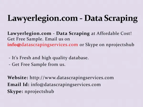 Lawyerlegion.com - Data Scraping