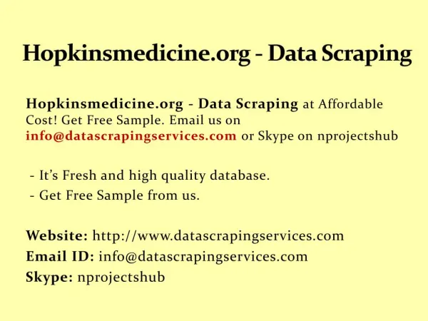 Hopkinsmedicine.org - Data Scraping
