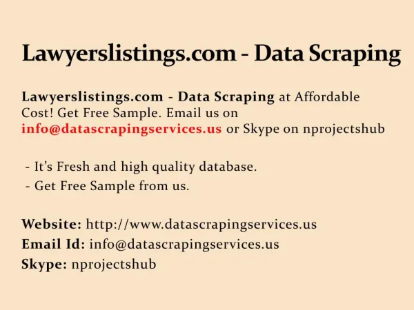Lawyerslistings.com - Data Scraping