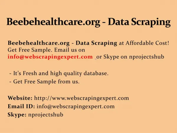 Beebehealthcare.org - Data Scraping