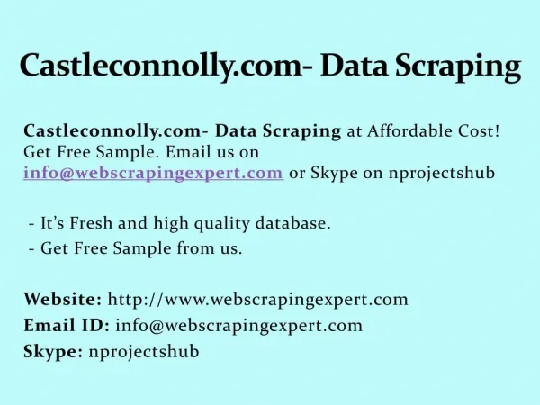 Castleconnolly.com- Data Scraping