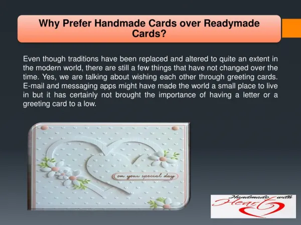Why Prefer Handmade Cards over Readymade Cards?