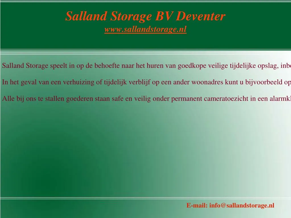 salland storage bv deventer www sallandstorage nl
