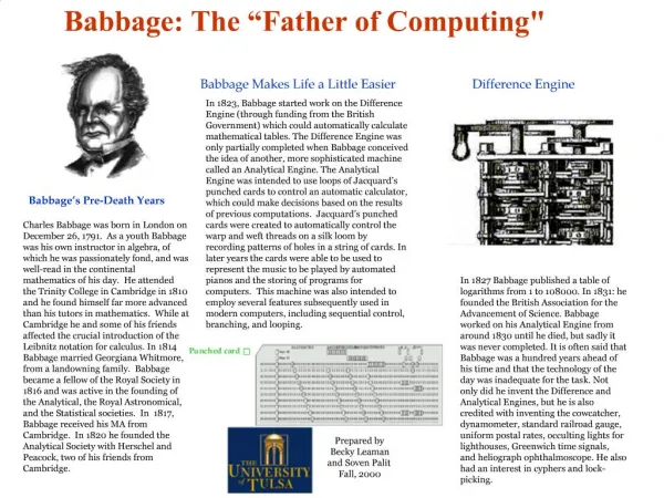 Babbage: The Father of Computing
