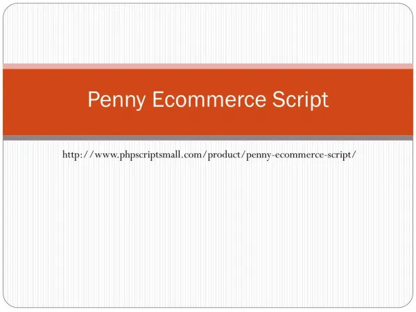 Penny Ecommerce Script - PHP Scripts Mall