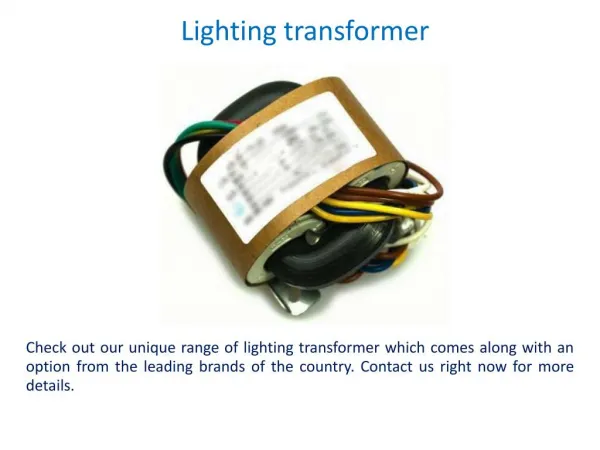 Lighting transformer