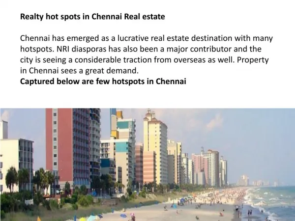 Realty Hot Spots in Chennai Real Estate PDF
