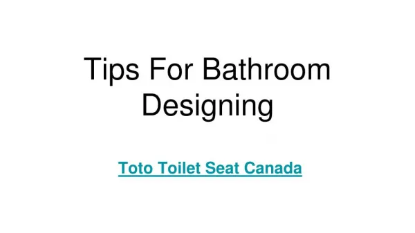 Tips For Bathroom Designing