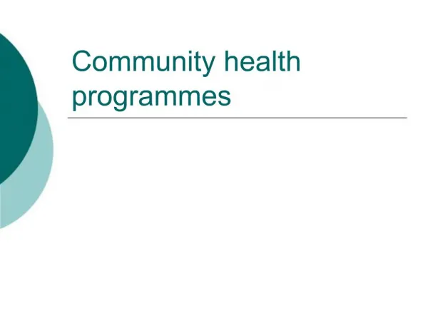 Community health programmes