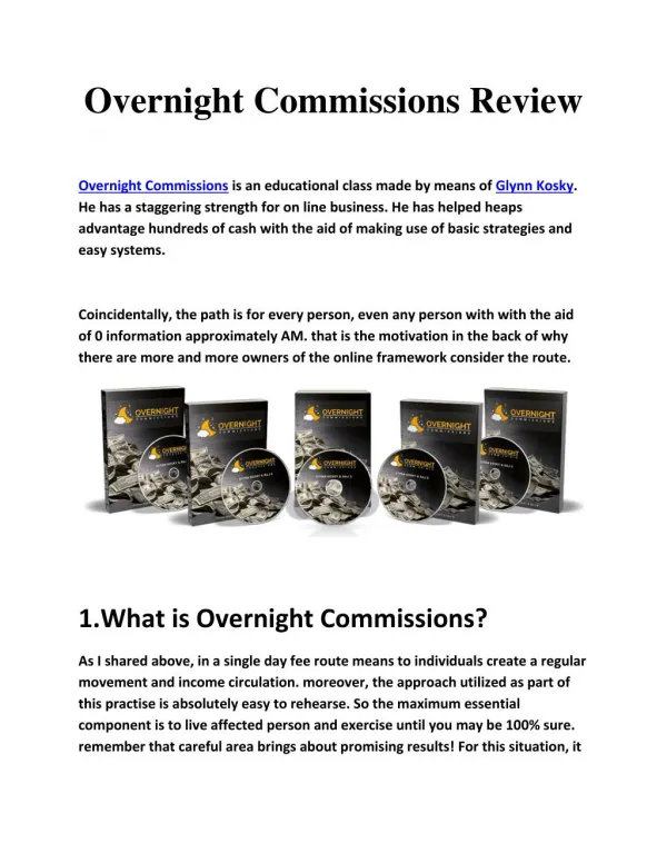 Overnight Commissions Review