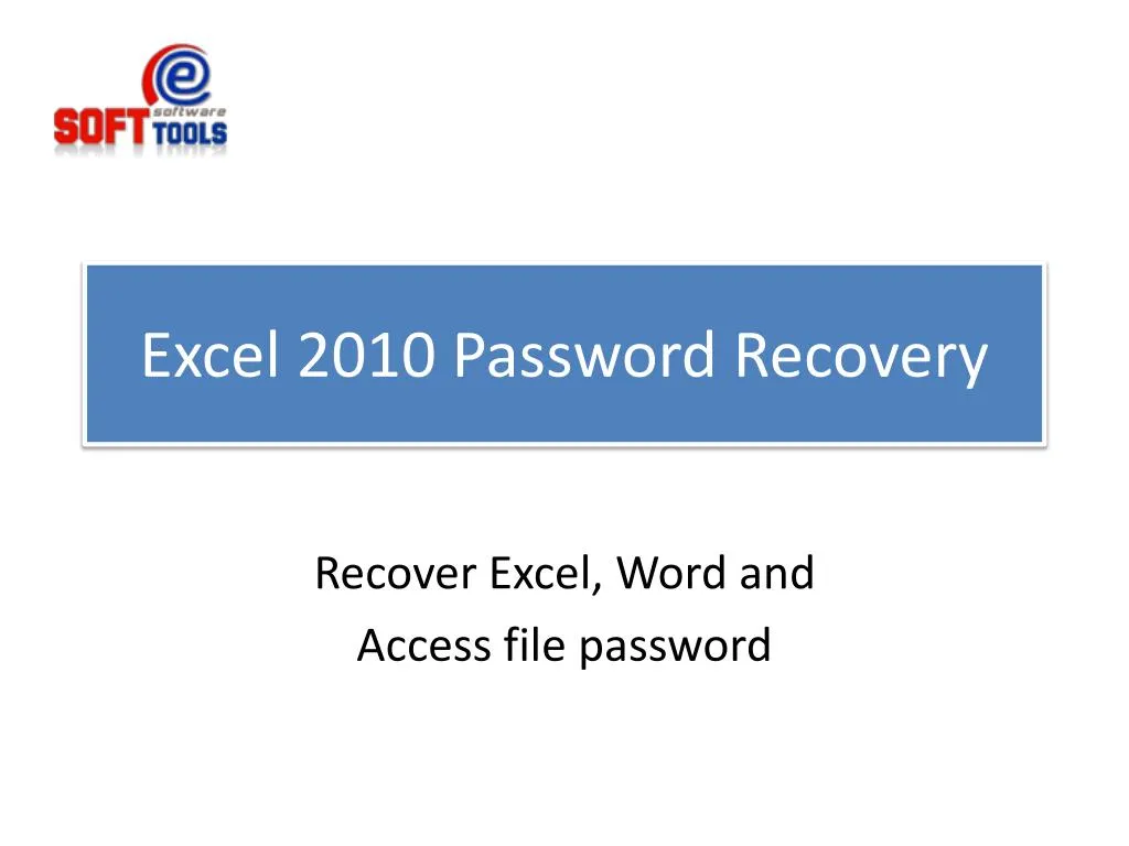 excel 2010 password recovery