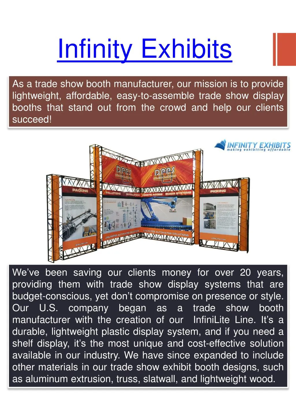 infinity exhibits