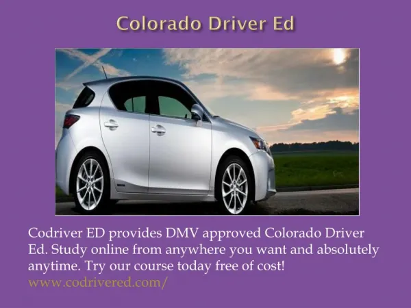 CO Drivers Education