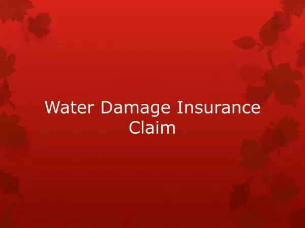 Water Damage Insurance Claim
