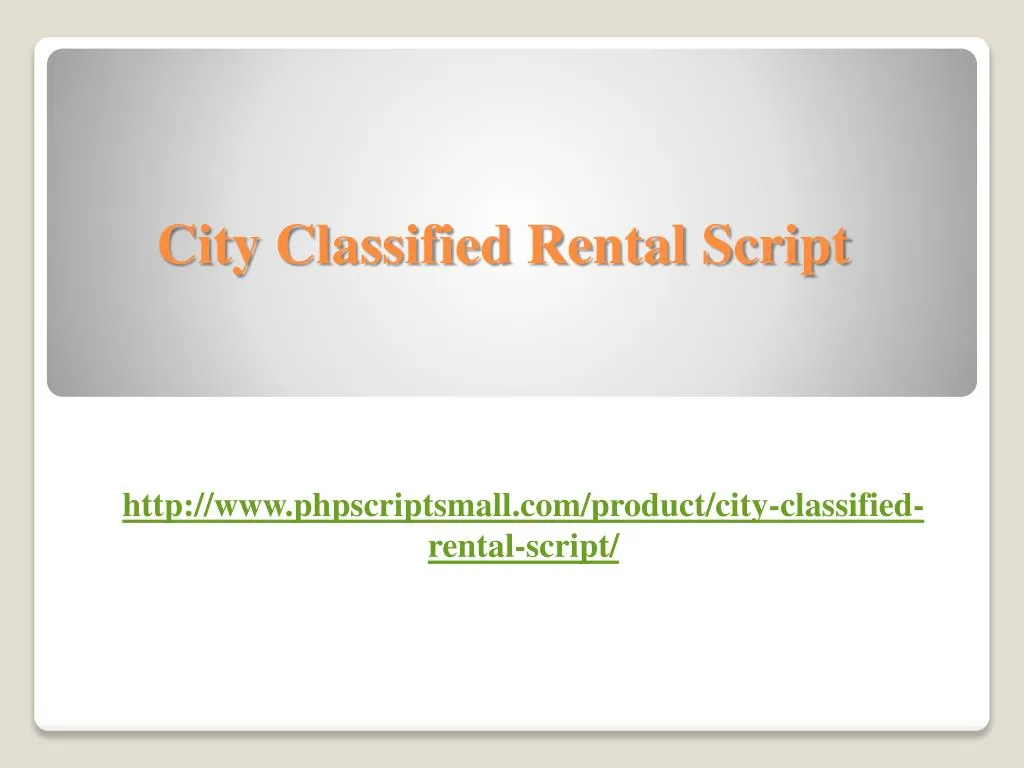 city classified rental script