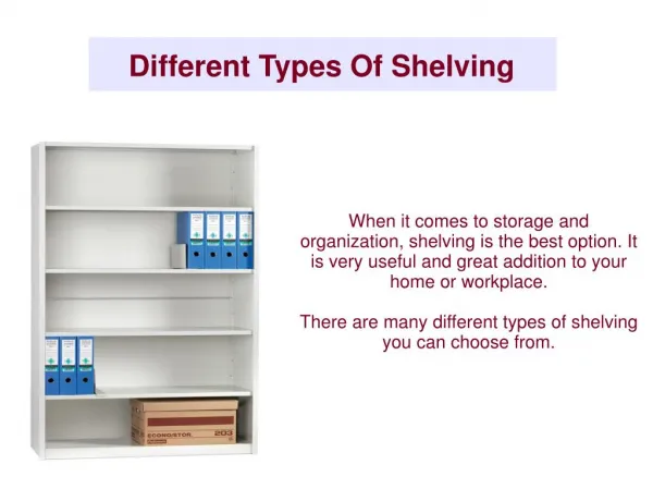 Different Types Of Shelving