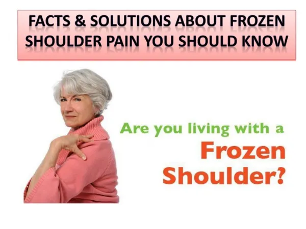 Stay fit with these frozen shoulder pain solutions