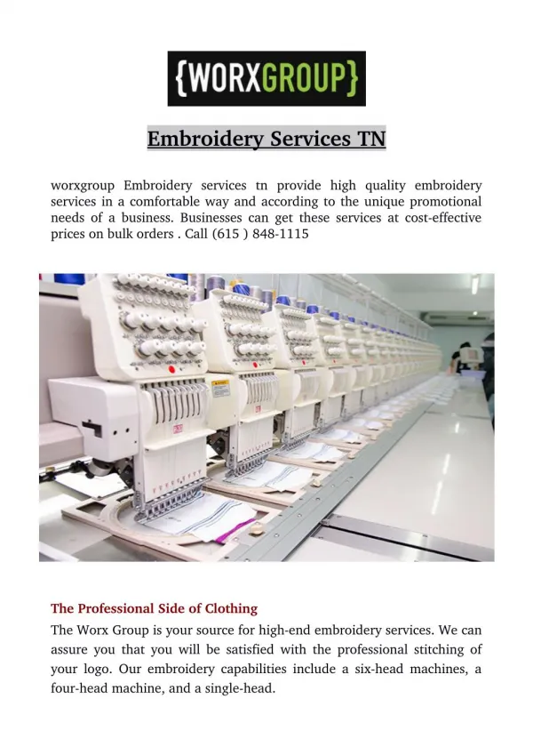 Embroidery Services TN