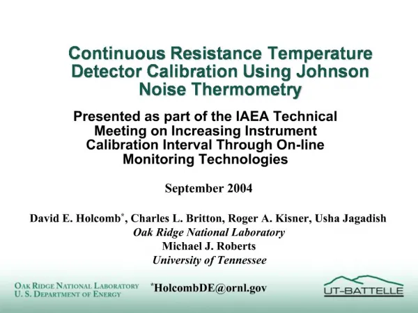 Continuous Resistance Temperature Detector Calibration Using Johnson Noise Thermometry